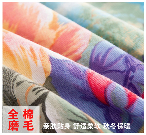 Bông bốn mảnh chà bông dày mùa đông chăn bông chăn đôi 1,5 / 1,8m2.0 m giường - Bộ đồ giường bốn mảnh bộ chăn gối