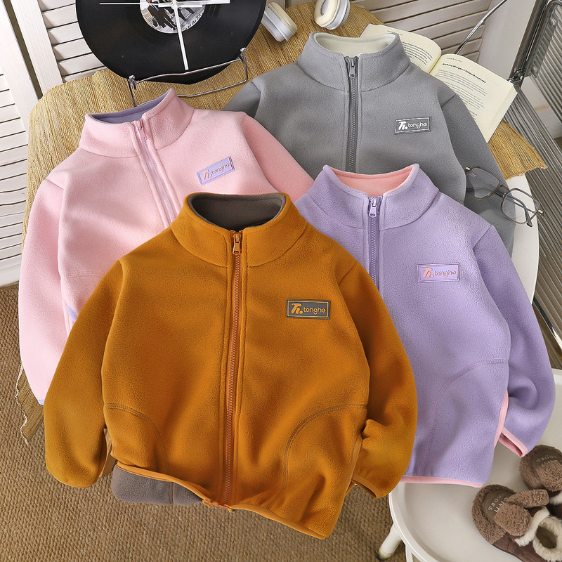 Children's Fleece Warm Jacket for Boys and Girls, Thickened Fleece Top, Double-Sided Fleece Clothing for Boys and Toddlers, Winter Children's Fleece Warm Jacket for Boys and Girls, Thickened Fleece Top, Double-Sided Fleece Clothing for Boys and Toddlers, Winter