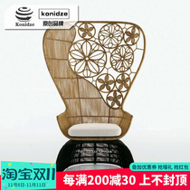 Rattan Chair Outdoor Table and Chair Courtyard Garden Balcony Outdoor Outdoor Cafe Rattan Leisure Mediterranean Furniture Combination