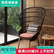 Outdoor sofa rattan chair Nordic rattan sofa rattan garden living room courtyard garden balcony leisure model room furniture