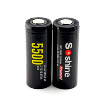 Soshine26650 rechargeable lithium battery with protective large capacity 5500mah fishing rod