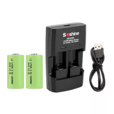 16340 CR123 CR2 15266 lithium iron phosphate battery charger set digital camera flashlight battery