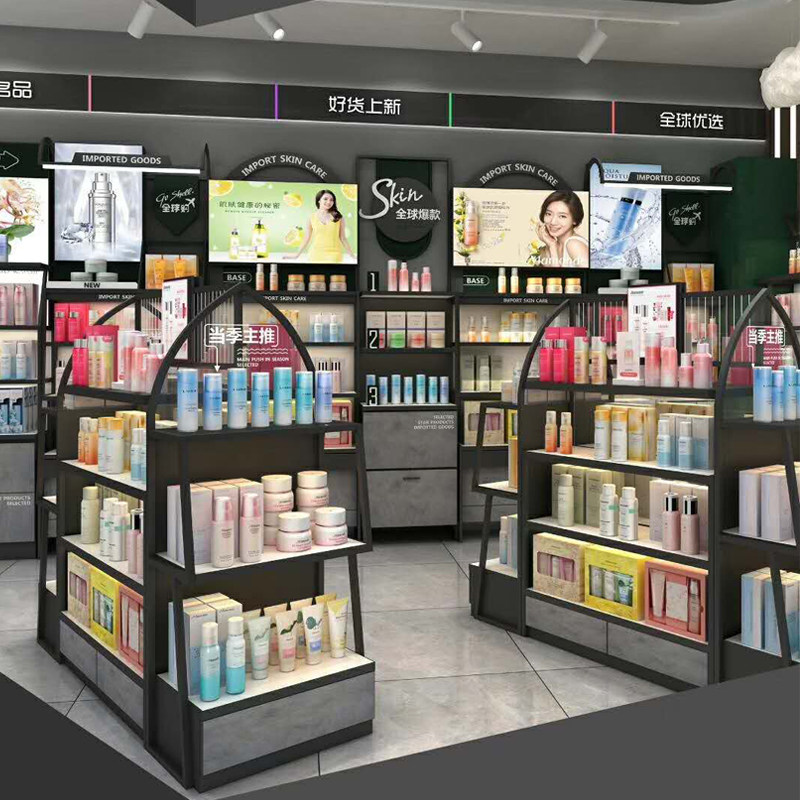 Dingxin props cosmetic shelf double-sided middle cabinet display cabinet boutique double-sided island cabinet