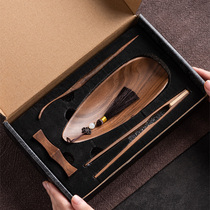 Ebony tea spoon tea set accessories household tea spoon tea pick tea shovel walnut tassel tea spoon tea measuring spoon