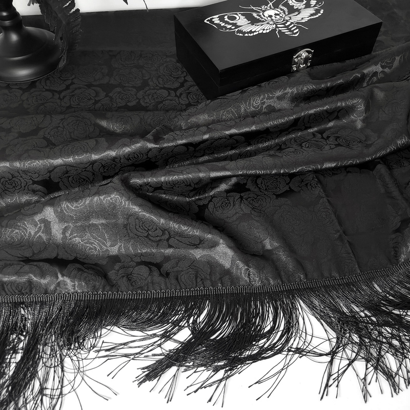 Bad Bloodline Medieval Style Original Rose Tablecloth Cover Vintage Romantic Gothic Witch Art Tassel Decorative Tablecloth Bad Bloodline Medieval Style Original Rose Tablecloth Cover Vintage Romantic Gothic Witch Art Tassel Decorative Tablecloth
