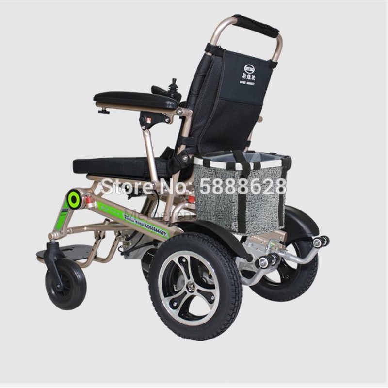 Gold&with&basketElectric   Foldable   Wheelchair   Heavy   Duty   Lightweight   Mobility