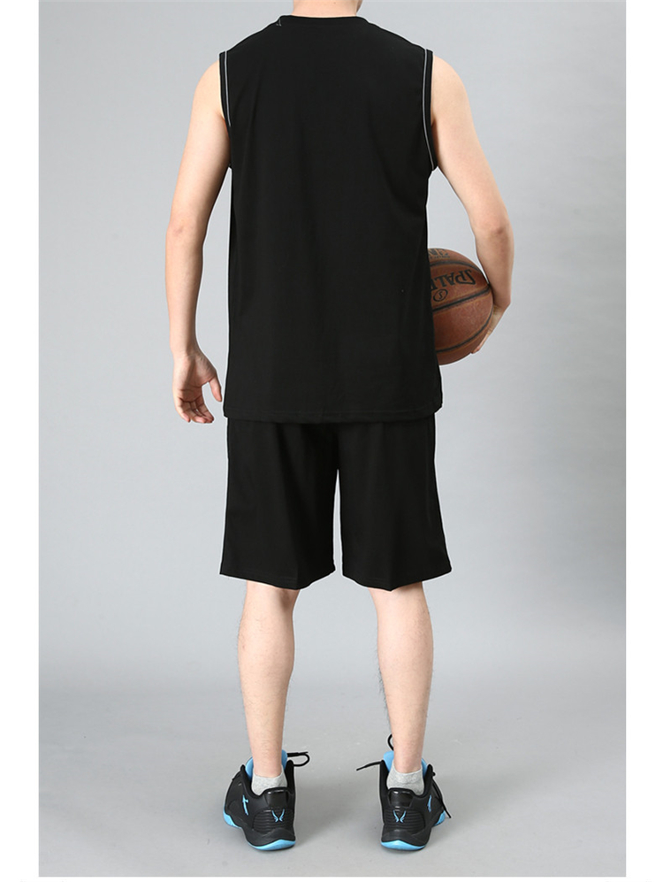 Vest ngắn Set nam mùa hè áo thun không tay mỏng chạy thể thao Cotton cạnh tranh đồng phục áo sơ mi vai - Áo vest cotton áo khoác nam giả vest