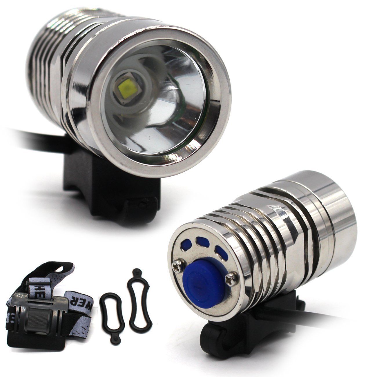 Bicycle light headlight mountain bike light strong light mini stainless steel L2 bicycle light charging night riding equipment accessories