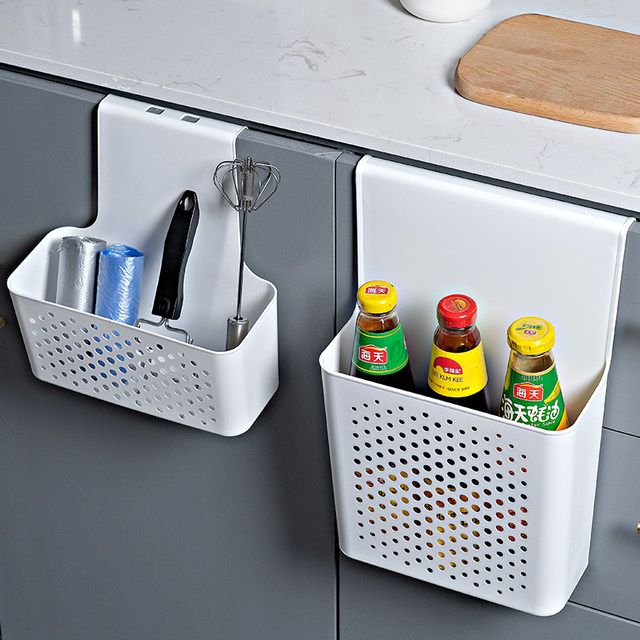 Cabinet door wall-mounted storage box without punching holes in bathroom kitchen bathroom storage rack hanging door rear storage rack storage tool