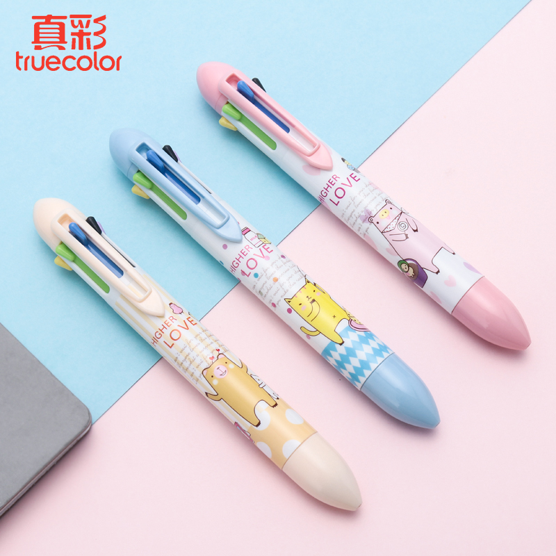 True color 120123 ballpoint pen color 8-color ballpoint pen 0 5mm creative cartoon student multi-color signature pen