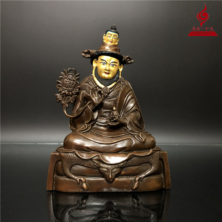 Domestic Buddha statue Kadofu Tibetan Master Longsa Ningbo 18cm copper old mold replica Karma Ruyi Shop