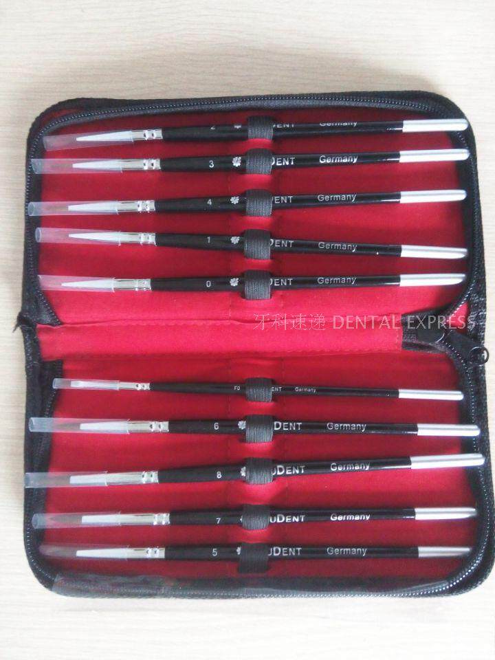 Porcelain pen for dental technicians Porcelain pen Glaze pen set Imported synthetic hair black rod silver tail 10 pcs