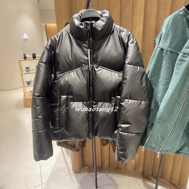 M/L in Stock Zara Genuine Men's Clothing Faux Leather Effect Cotton Jacket Winter Coat 6985450 6985/450