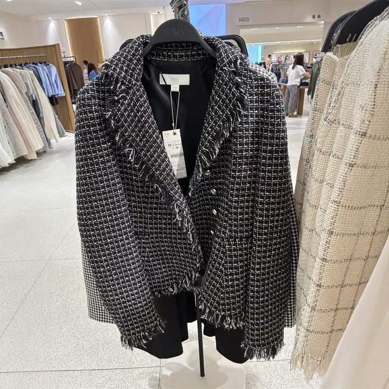 Zara Genuine Women's Clothing Domestic Purchasing Agent October Fringed Trim Slim-Fit Blazer 7839127 7839/127 Zara Genuine Women's Clothing Domestic Purchasing Agent October Fringed Trim Slim-Fit Blazer 7839127 7839/127