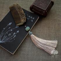 Moyuan green sandalwood carved lotus relief comb Mid-Autumn Festival Valentines Day gift to family teacher H