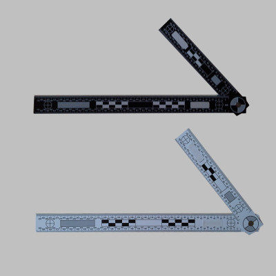 30x15 cm double-sided black and white folding angle ruler PVC (can be folded) footprint scale (new style)