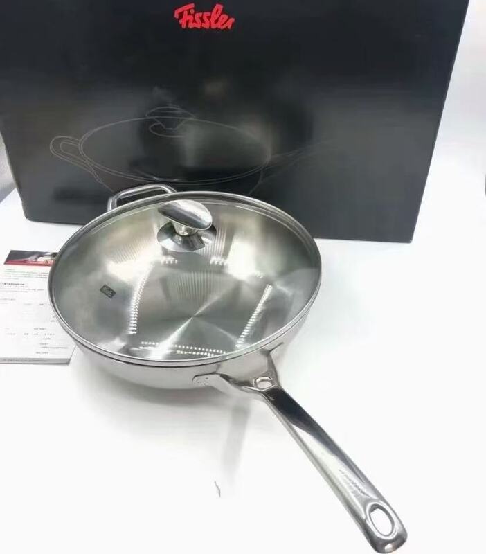 Fissler Copenhagen 18/10 Stainless Steel Wok 30cm Non-Coated, Suitable for Gas and Induction Cooktops