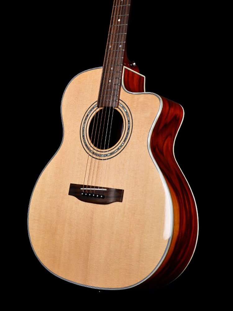 Saga SF850C single board spruce acoustic guitar 40 inch finger play 41 inch electric box Folk beginner introduction