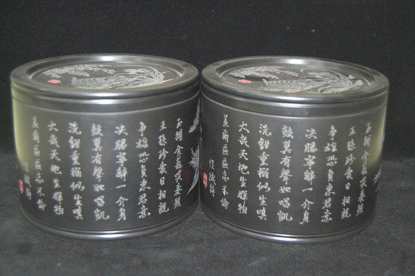 苏州蟋蟀盆蒋泉林精制全黑直筒对盆，周福弟精雕蛐蛐罐，收藏级艺术品