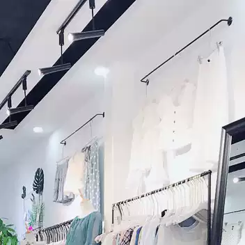 Clothing store display rack Clothes on the wall clothing rack women's store decoration rack wall-mounted thin tube hanging clothes rack