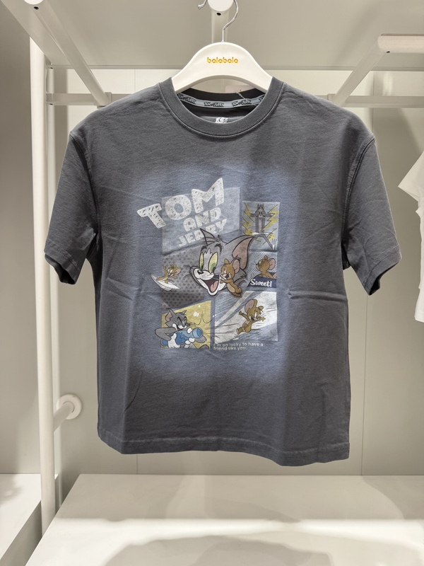 Balabala Boys' Short-Sleeved T-Shirt 2026 Summer New Tom and Jerry Pure Cotton 202226117141