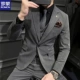 Серый 31 твердый цвет двух частей костюм + брюки