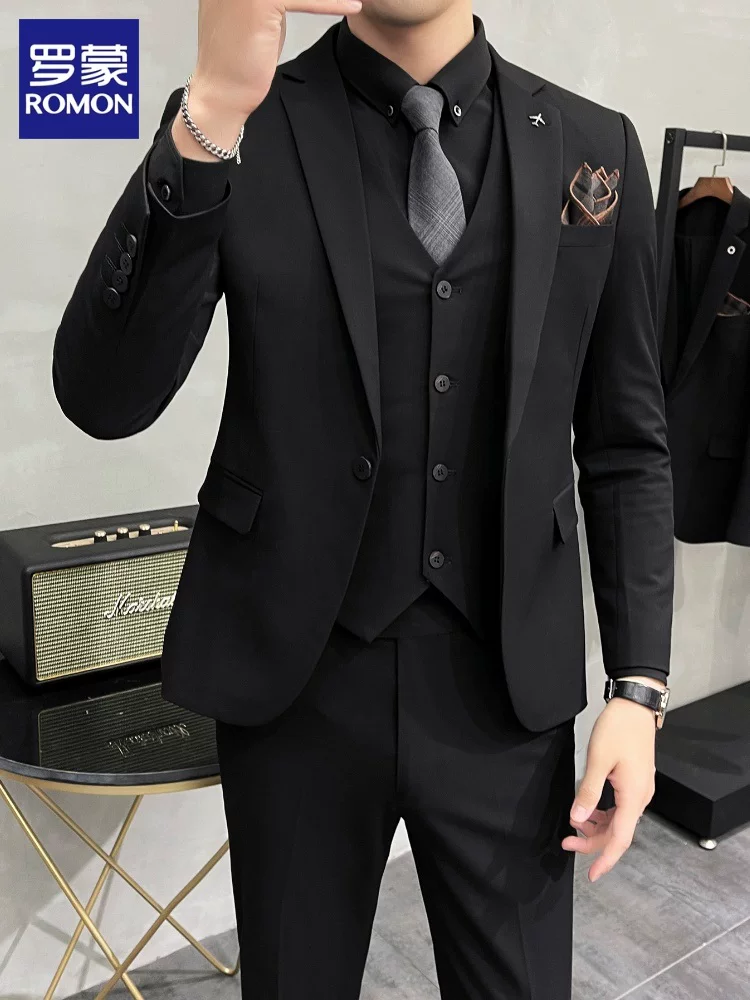 Мужской комплект, классический пиджак костюм, свадебное платье, slim fit
