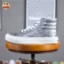 Laowan VANS spot SK8-Hi Slim kim loại da bạc cao cấp thường xuyên giày thể thao nam adidas Dép / giày thường