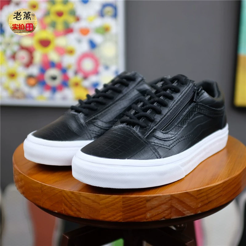 VANS Old Skool Zip Crocodile Pattern Low-up Lace-up Giày thể thao thường VN018GGGN - Dép / giày thường