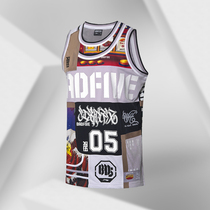 Li Ning Basketball Competition Suit BADFIVE Jianghu Heroes Men's Loose Competition Top AAYQ519