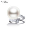VISING deep sea shell bead imitation pearl ring live mouth adjustable S925 silver gold plated 16mm or so Big Mac