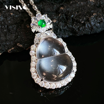 VISING jewelry natural quartz jade water foam gourd Fulu pendant necklace national style comparable to jade