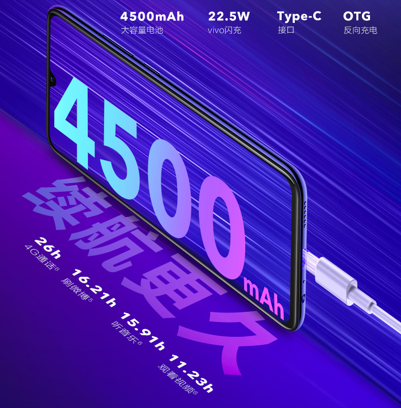 vivo Z5 智能手机 6GB+64GB 双卡双待 ¥1598 赠耳机 6期0息