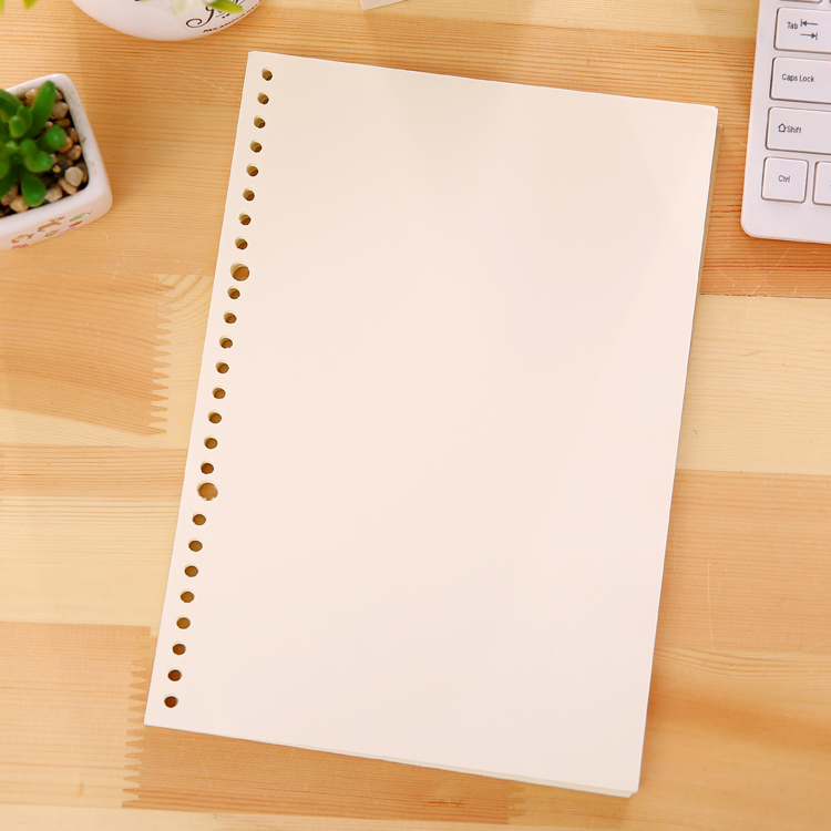 A4 A4 B5 A5 A5 loose-leaf stand-out core blank mesh crossline English rice yellow loose-leaf paper with hole 30 holes