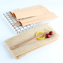 Disposable kraft chopstick cover original colour wood and wood material chopstick cover cutlery cover paper bag built-in shower film free mix