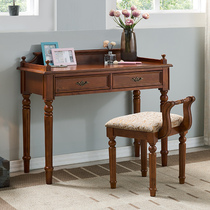 American small desk Simple student home solid wood writing desk European-style computer desk Bedroom desk study furniture