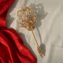 High-end wedding custom hands with flower bride wedding scepter with blossom European Crystal Crystal cane wedding props