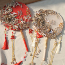 New finished Group fan Xiuhe clothing wedding fan Handmade ancient style Bride wedding Group fan out of crops double-sided fan
