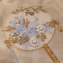 Evening to send the Bride Wedding Gift Group fan with Xiuhe clothing to welcome the Chinese style of marriage cover ancient style handmade fan
