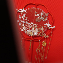 Chinese style show and bridal knot wedding xi fan Ming system fan finished ancient wind palace fan diy material bag