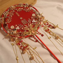 Tuan fan hot gold wedding bride Xiuhe wedding fan Chinese style ancient style Fan Fan Fan Fan diy material package finished product