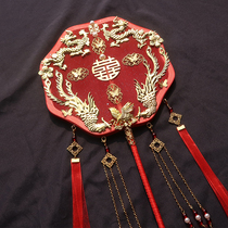 Ancient style short handle Chinese Group fan Bride wedding ceremony wedding hand holding fan hand-made wedding fan diy material bag