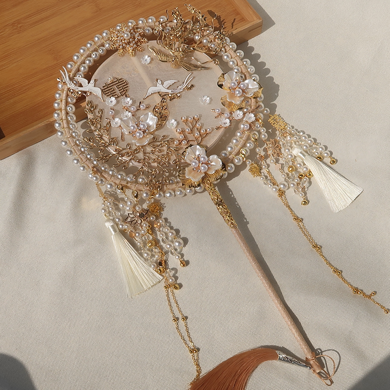 Champagne bride Chinese wedding group fan fan fan fan fan fan fan fan fan fan fan fan fan DIY material pack