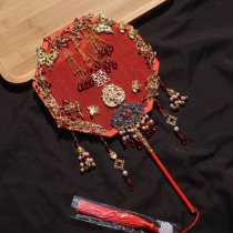 Late chanting original sprinkle of gold flow Sui fan Han clothes Chinese bridal wedding hand holding show and group fan DIY material bag