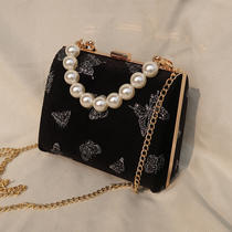 Retro Velvet Handbag 100 Lapped Qipao Accessories Bag Chain Womens Bag Slanted Satchel Bag Hanfu Bag Hanfu Bag New Pint