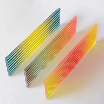 Silk art glass hot melt gradually layer Changhong glass colorful model room screen partition light luxury hotel