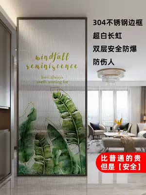 2020 new Nordic simple living room entrance barrier screen partition Changhong glass sandwich dry and wet separation