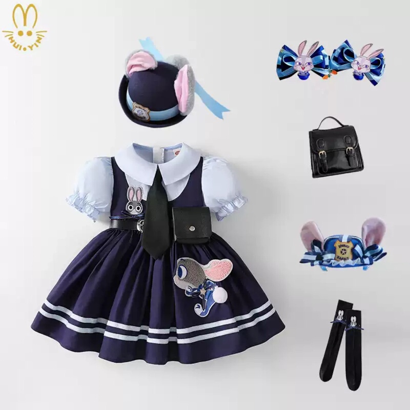 Girls' 2026 Summer New Style Rabbit Police Officer Cosplay Clothes Children's Clothing Dress Birthday Summer Princess Dress Girls' 2026 Summer New Style Rabbit Police Officer Cosplay Clothes Children's Clothing Dress Birthday Summer Princess Dress