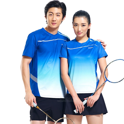 Kawasaki, спортивная быстросохнущая летняя футбольная форма с круглым воротником для бадминтона подходит для мужчин и женщин, короткий рукав