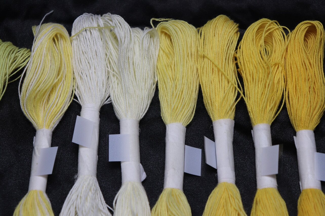 Mango Temari ball Plant dyed cotton thread plant dyed thread Micro-hook thorn embroidery thread Gardenia yellow locust beige